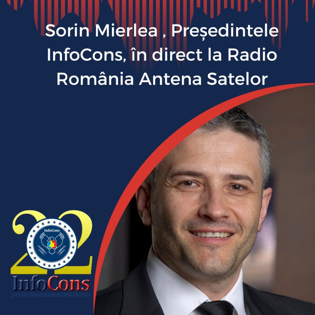 Sorin Mierlea , Președintele InfoCons Protecția Consumatorilor , în direct la Radio România Antena Satelor , vorbind despre Ziua Mondială a Drepturilor Consumatorilor 