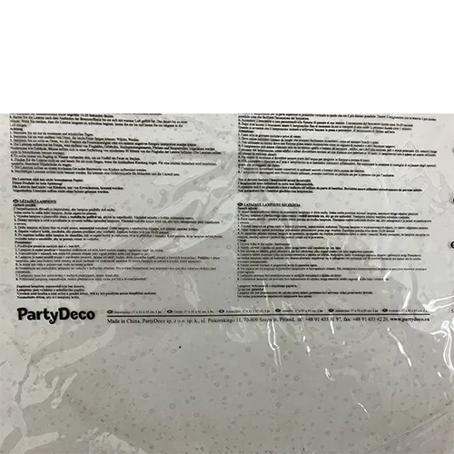 Lanternă albă. Combustibilul pentru flacăra care încălzește aerul poate fi solid, lichid sau gazos. Dimensiuni: 38 x 70 x 102 cm. Produs vândut online, în special prin intermediul www.derhochze