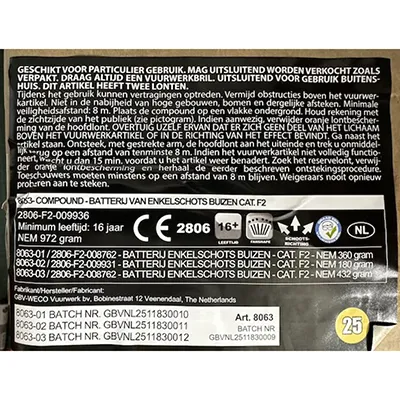 GBV-Weco Vuurwerk B.V. - Focuri de artificii