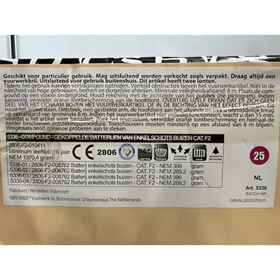 GBV-Weco Vuurwerk B.V. - Focuri de artificii