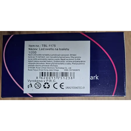 Lampă LED albă cu baterie pentru toaletă. Produs vândut online, în special prin intermediul www.alza.sk.
