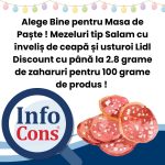 Alege Bine pentru Masa de Paște ! Mezeluri tip Salam cu înveliș de ceapă și usturoi Lidl Discount cu până la 2.8 grame de zaharuri pentru 100 grame de produs ! 
