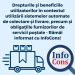 Drepturile și beneficiile utilizatorilor în contextul utilizării sistemelor automate de colectare și livrare, precum și obligațiile furnizorilor de servicii poștale - Rămâi informat cu InfoCons Protecția Consumatorilor !