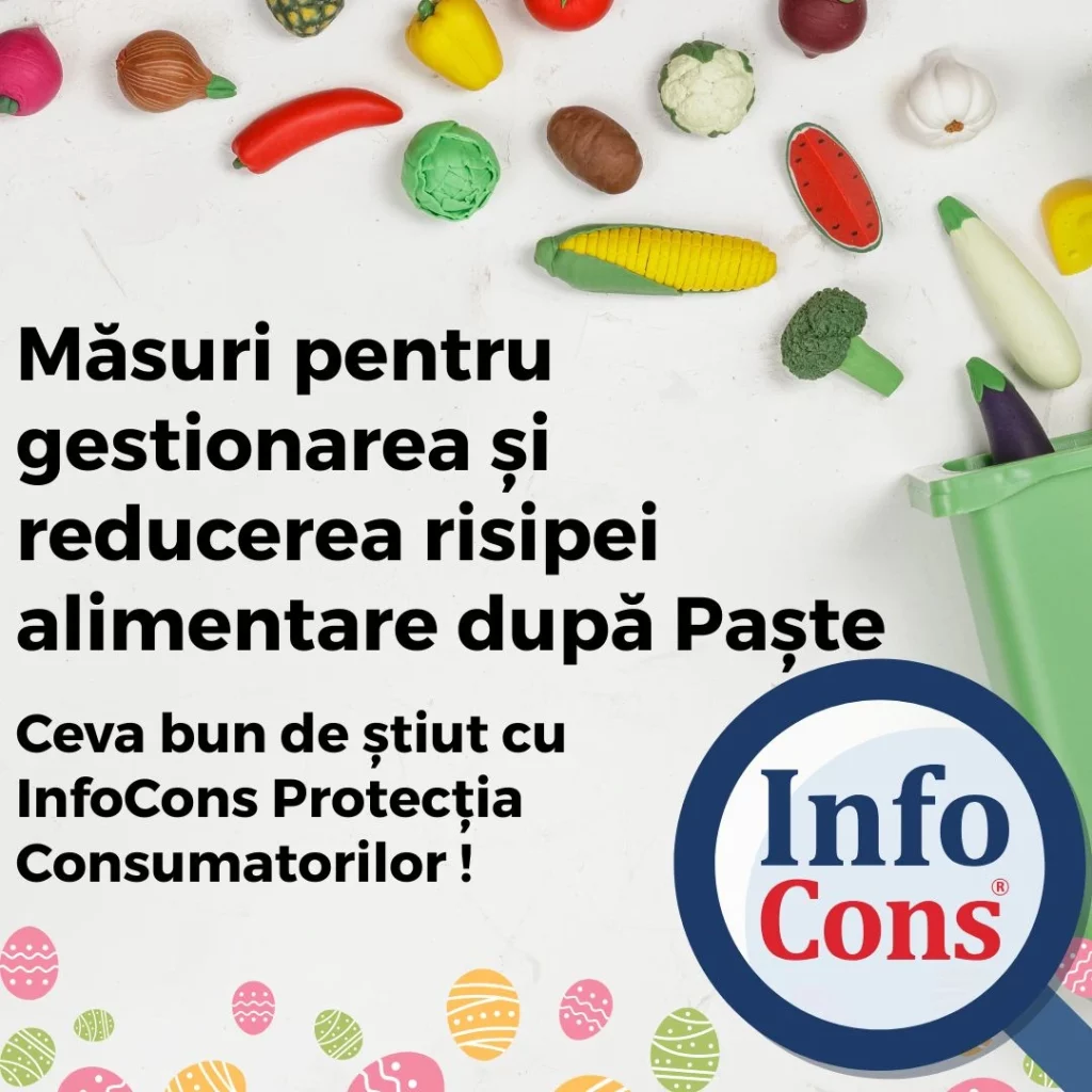 Măsuri pentru gestionarea și reducerea risipei alimentare după Paște – Ceva bun de știut cu InfoCons Protecția Consumatorilor !