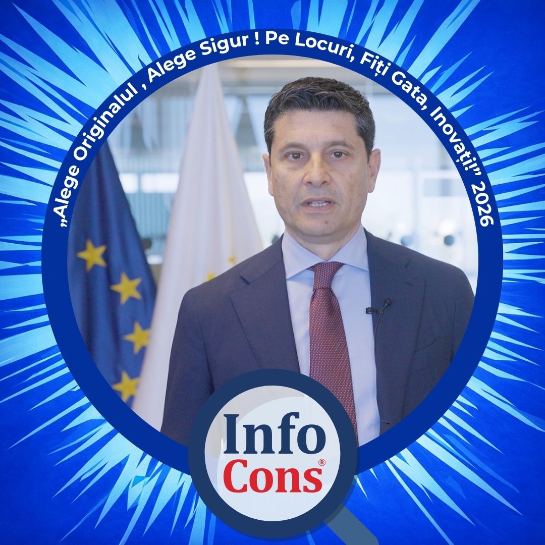Mesajul domnului Andrea di Carlo , Directorul Adjunct al EUIPO – Oficiul Uniunii Europene pentru Proprietate Intelectuală – Ziua Mondiala a Proprietatii Intelectuale / IP Day – Inovați cu InfoCons pentru Proprietate Intelectuala !