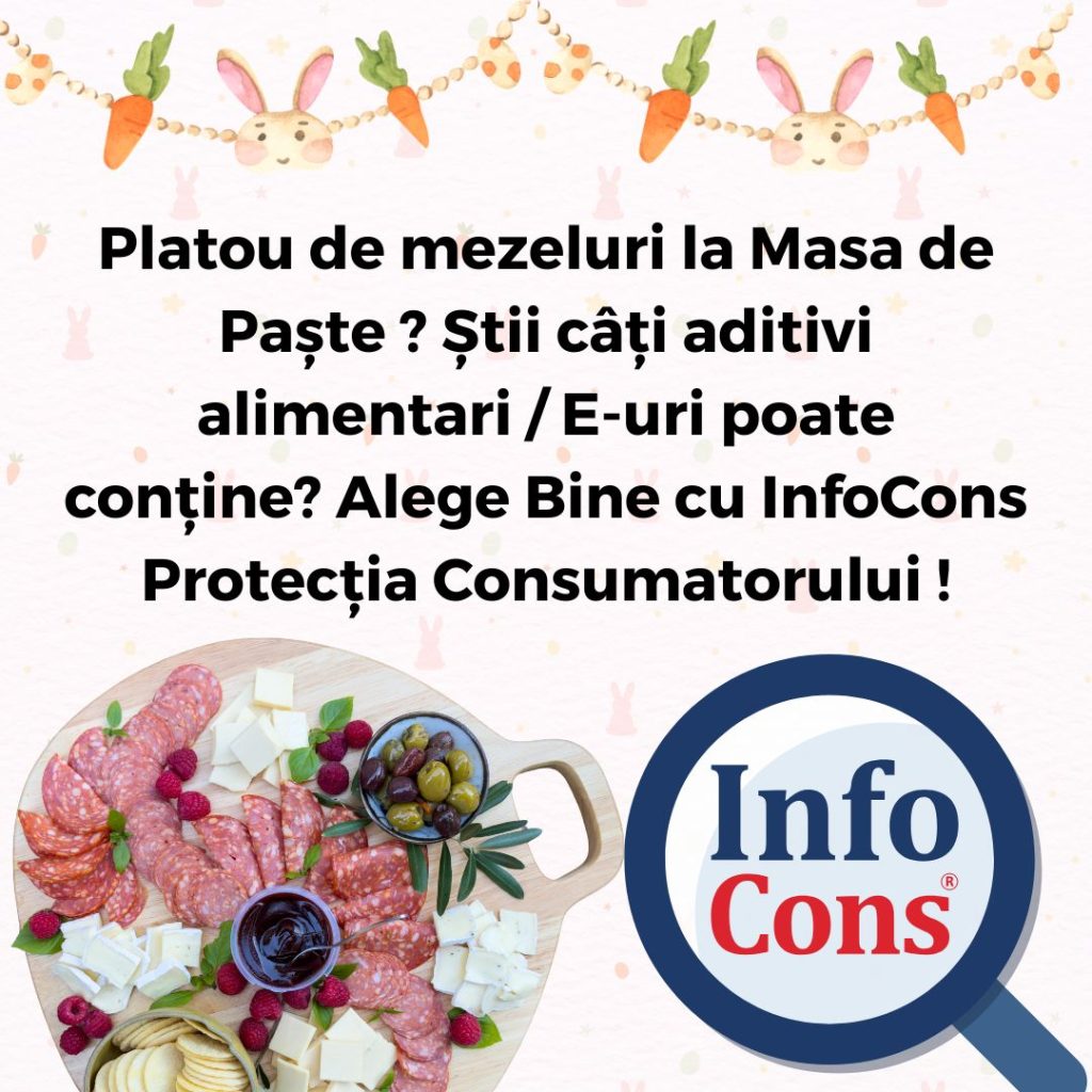 Platou de mezeluri la Masa de Paște ? Știi câți aditivi alimentari / E-uri poate conține? Alege Bine cu InfoCons Protecția Consumatorului !