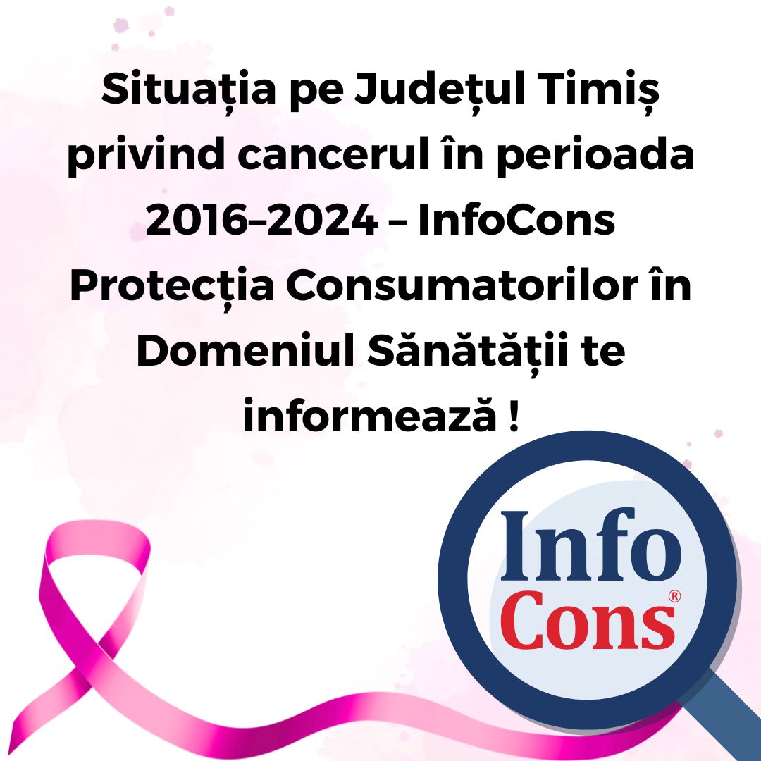 Situația pe Județul Timiș privind cancerul &icirc;n perioada 2016&ndash;2024 &ndash; InfoCons Protecția Consumatorilor &icirc;n Domeniul Sănătății te informează !
