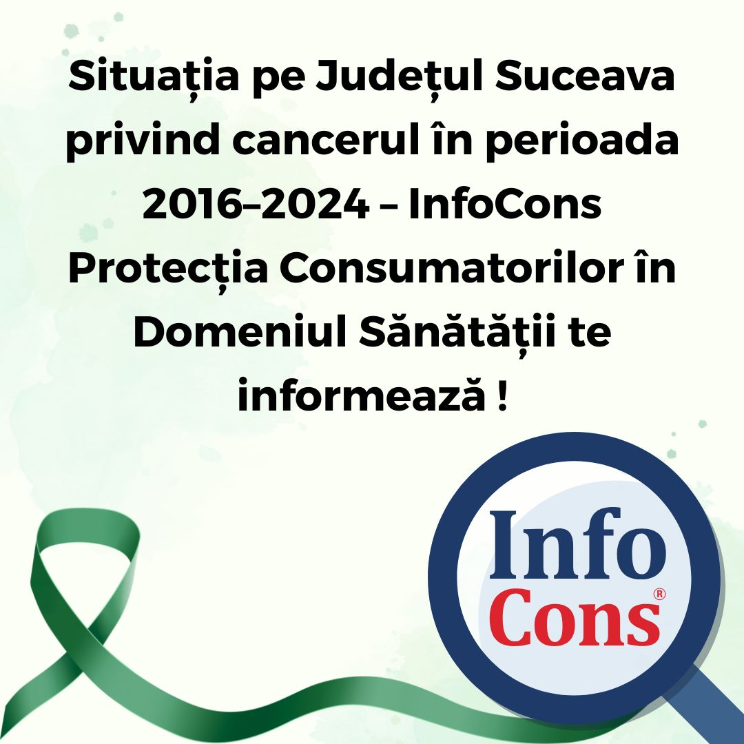 Situația pe Județul Suceava privind cancerul în perioada 2016–2024 – InfoCons Protecția Consumatorilor în Domeniul Sănătății te informează !