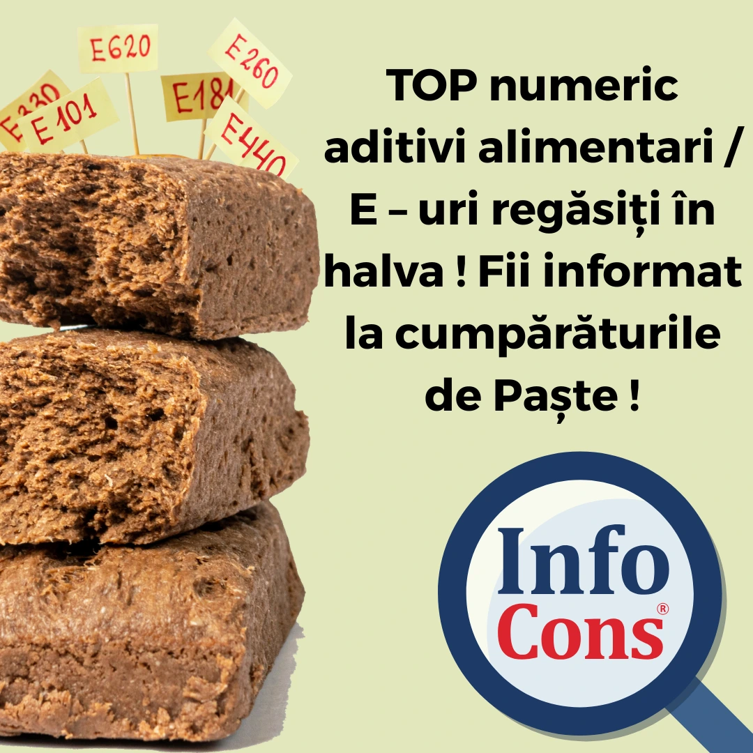 TOP numeric aditivi alimentari / E – uri regăsiți în halva ! Fii informat la cumpărăturile de Paște !