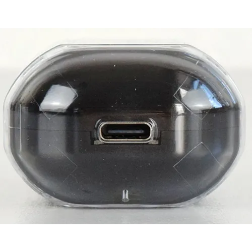 Căști fără fir negre cu carcasă de încărcare. Produs vândut online, în special prin intermediul www.magicsystem.hu