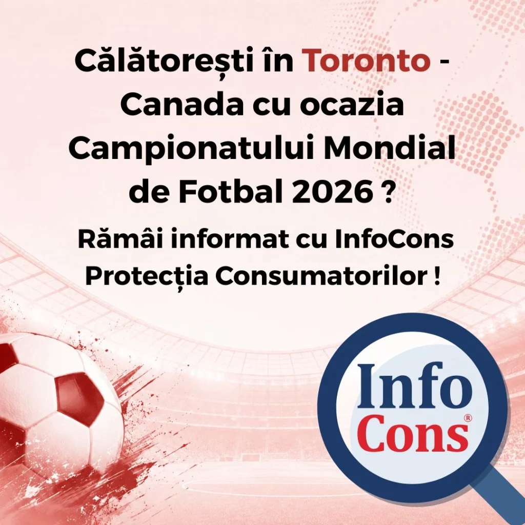 Călătorești &icirc;n Toronto - Canada cu ocazia Campionatului Mondial de Fotbal 2026 ? Răm&acirc;i informat cu InfoCons Protecția Consumatorilor !