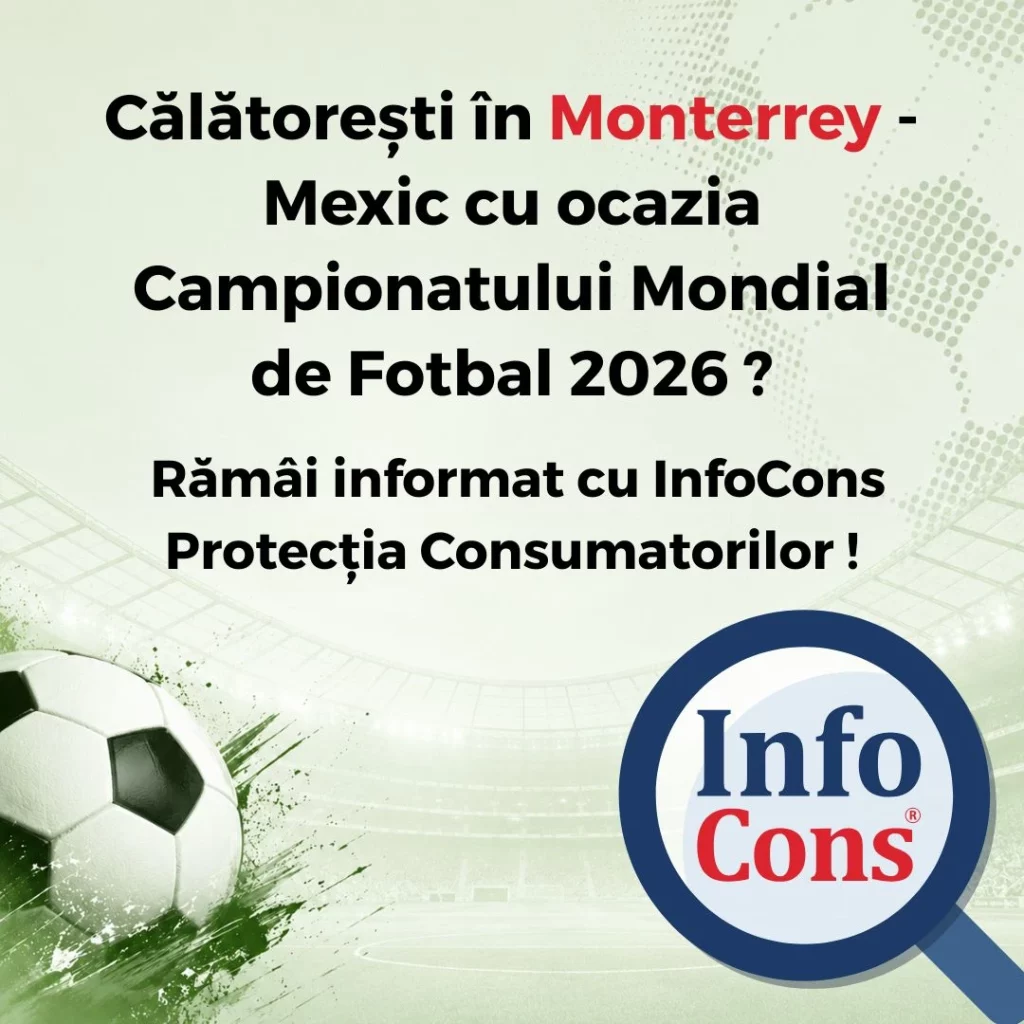 Călătorești &icirc;n Monterrey - Mexic cu ocazia Campionatului Mondial de Fotbal 2026 ? Răm&acirc;i informat cu InfoCons Protecția Consumatorilor !