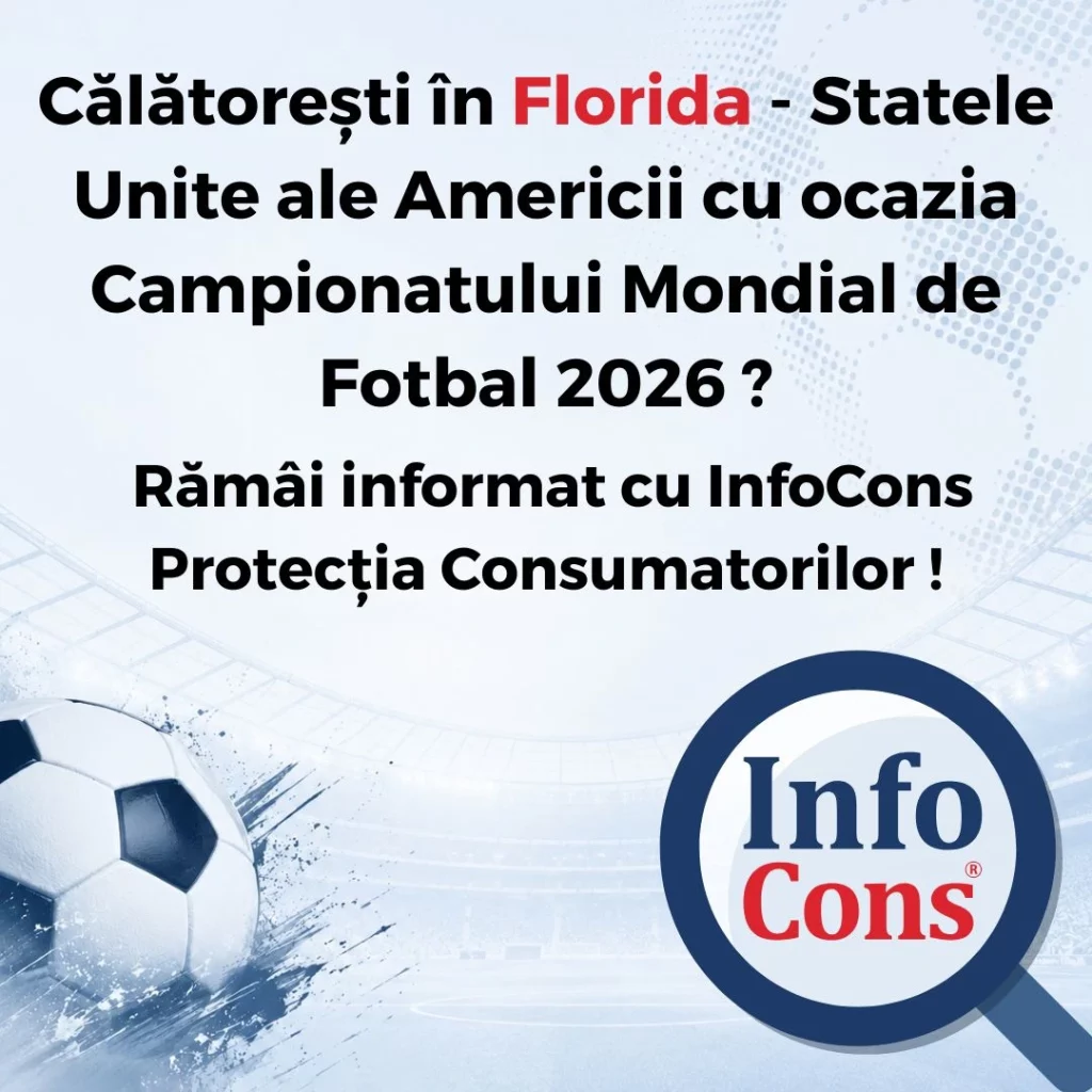 Călătorești în Statul Florida - Statele Unite ale Americii cu ocazia Campionatului Mondial de Fotbal 2026 ? Rămâi informat cu InfoCons Protecția Consumatorilor !