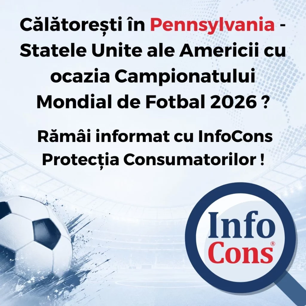 Călătorești în Statul Pennsylvania - Statele Unite ale Americii cu ocazia Campionatului Mondial de Fotbal 2026 ? Rămâi informat cu InfoCons Protecția Consumatorilor !