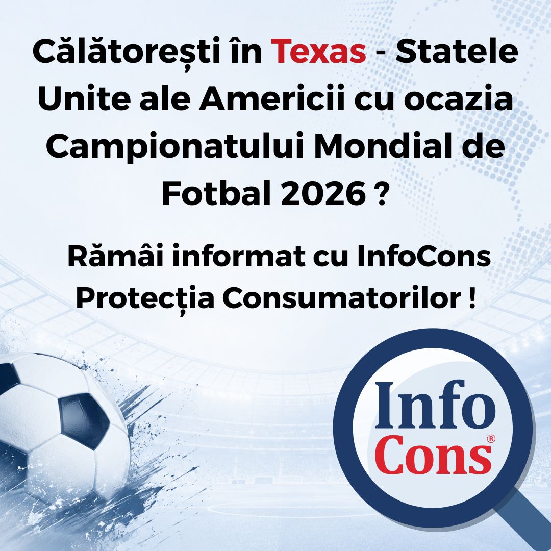 Călătorești în Statul Texas - Statele Unite ale Americii cu ocazia Campionatului Mondial de Fotbal 2026 ? Rămâi informat cu InfoCons Protecția Consumatorilor !