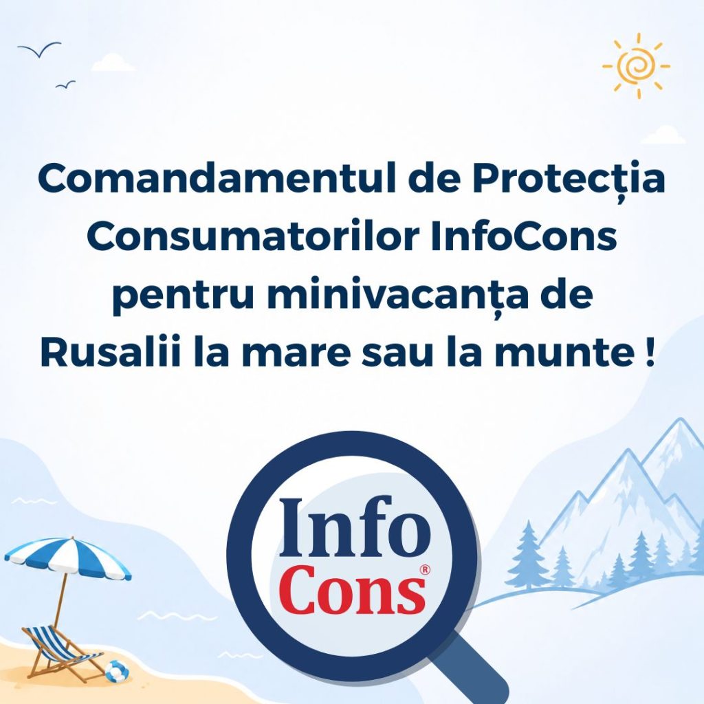 Comandamentul de Protecția Consumatorilor InfoCons pentru minivacanța de Rusalii la mare sau la munte !