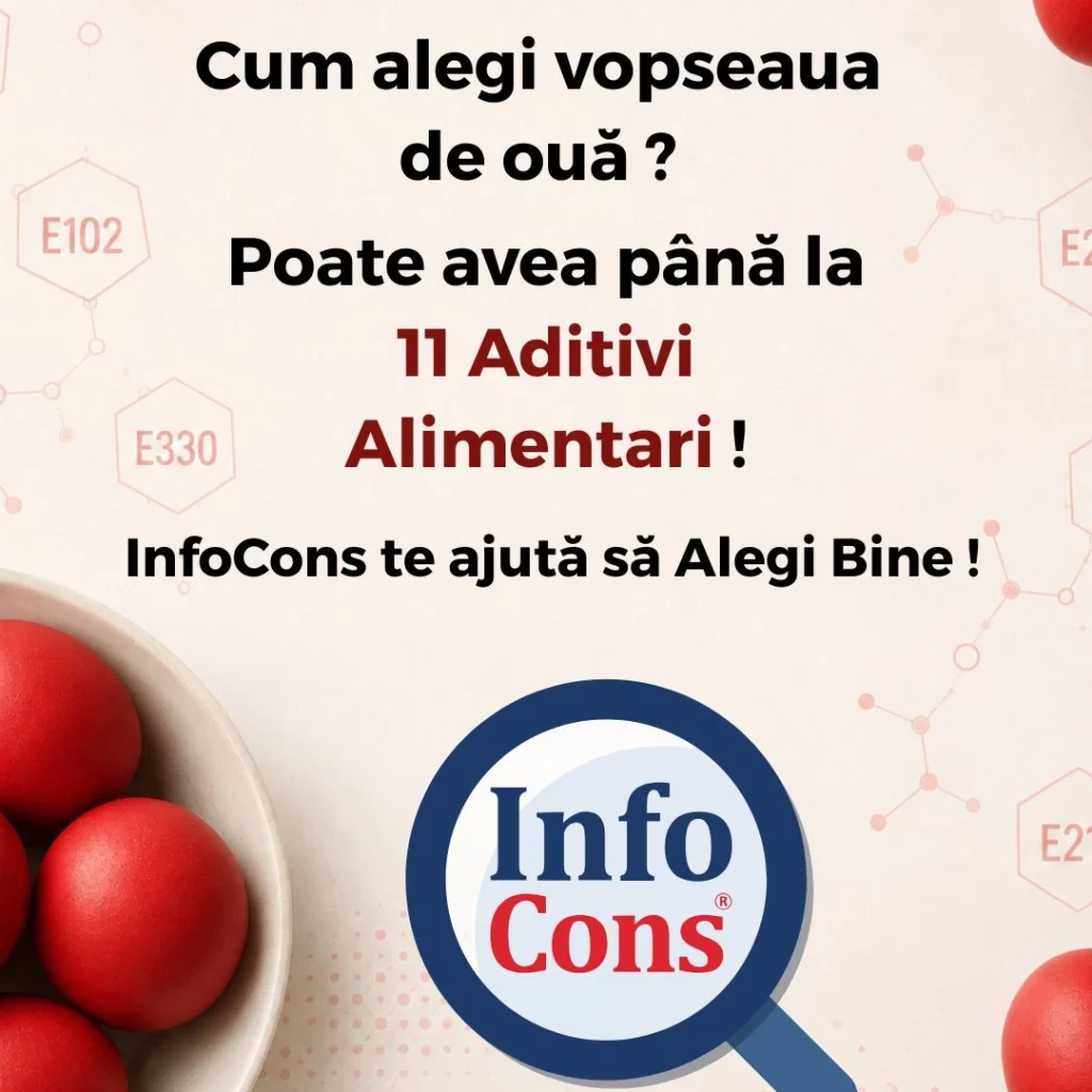 Cum alegi vopseaua de ouă ? Poate avea până la 11 Aditivi Alimentari / Food Additives ! InfoCons te ajută să Alegi Bine !