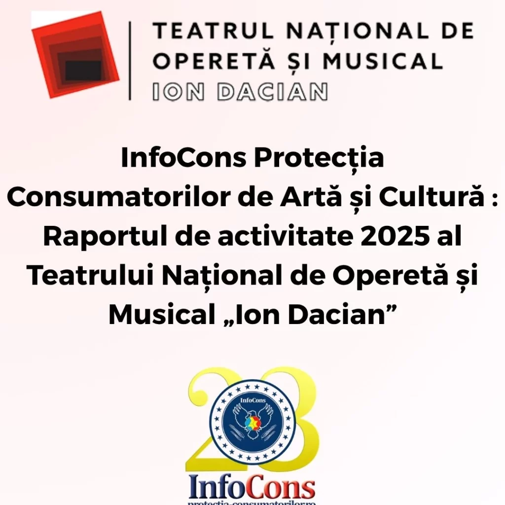 InfoCons Protecția Consumatorilor de Artă și Cultură : Raportul de activitate 2025 al Teatrului Național de Operetă și Musical „Ion Dacian”