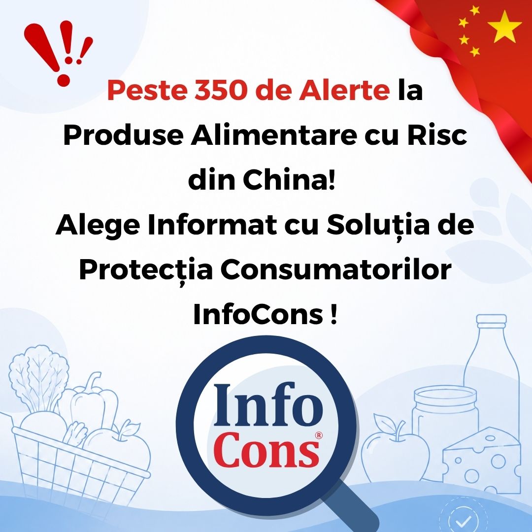 Peste 350 de Alerte la Produse Alimentare cu Risc din China / Republica Populară Chineză ! Alege Informat cu Soluția de Protecția Consumatorilor InfoCons !