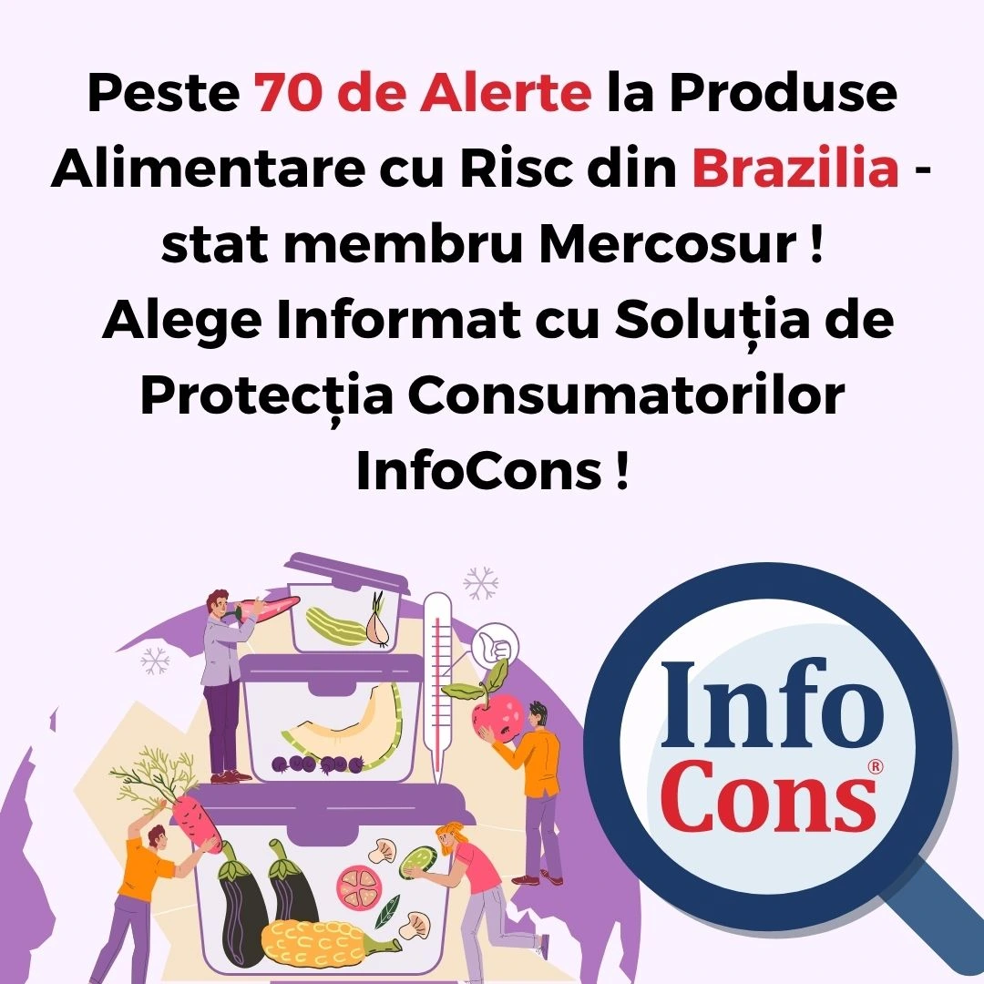 Peste 70 de Alerte la Produse Alimentare cu Risc din Brazilia - stat membru Mercosur ! Alege Informat cu Soluția de Protecția Consumatorilor InfoCons !