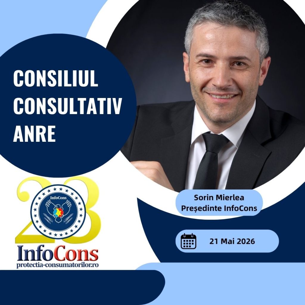 Sorin Mierlea , Președintele InfoCons Protecția Consumatorilor , participă la Consiliul Consultativ al ANRE