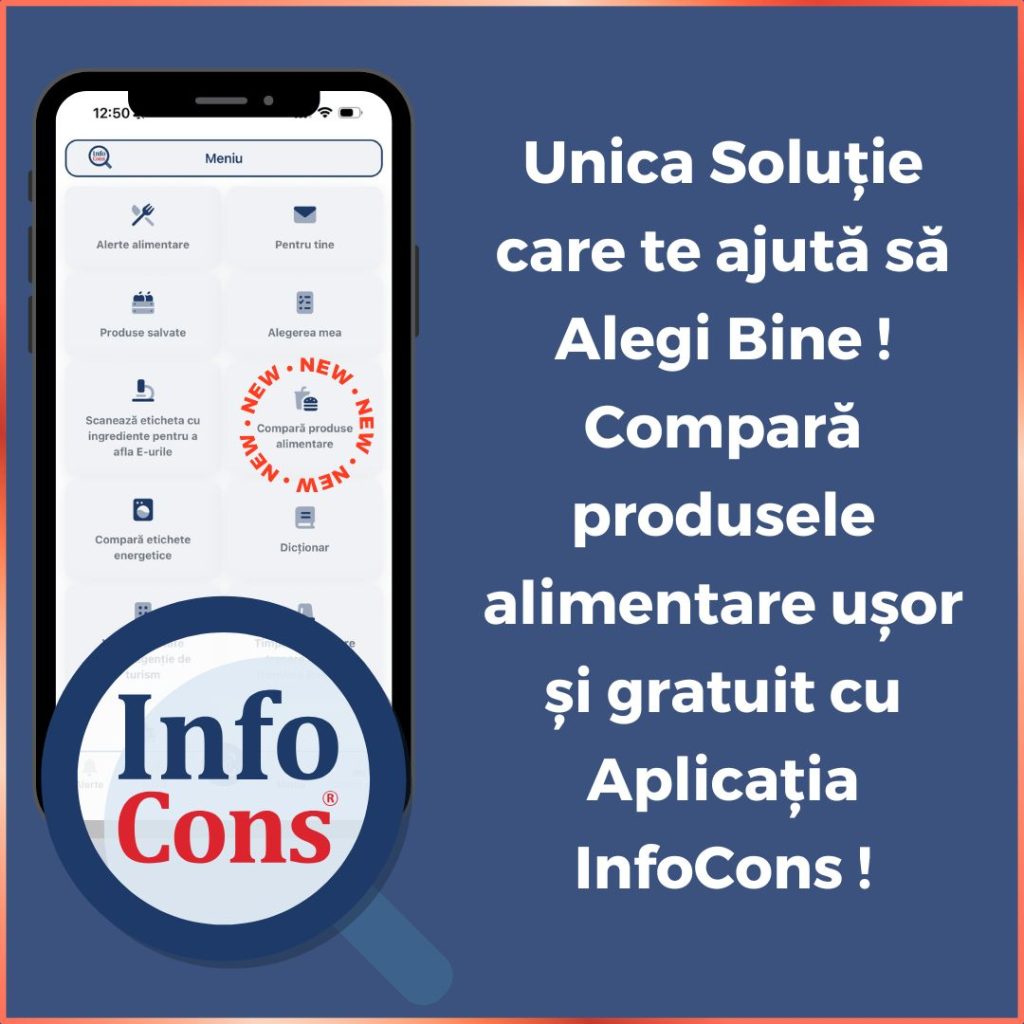 Unica Soluție care te ajută să Alegi Bine ! Compară produsele alimentare ușor și gratuit cu Aplicația InfoCons !