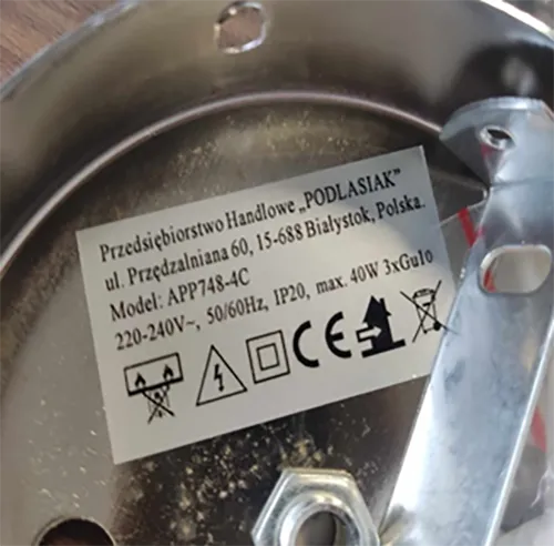 Corp de iluminat cu carcasă metalică, 220 -240V, max 40W, 4 x GU10.