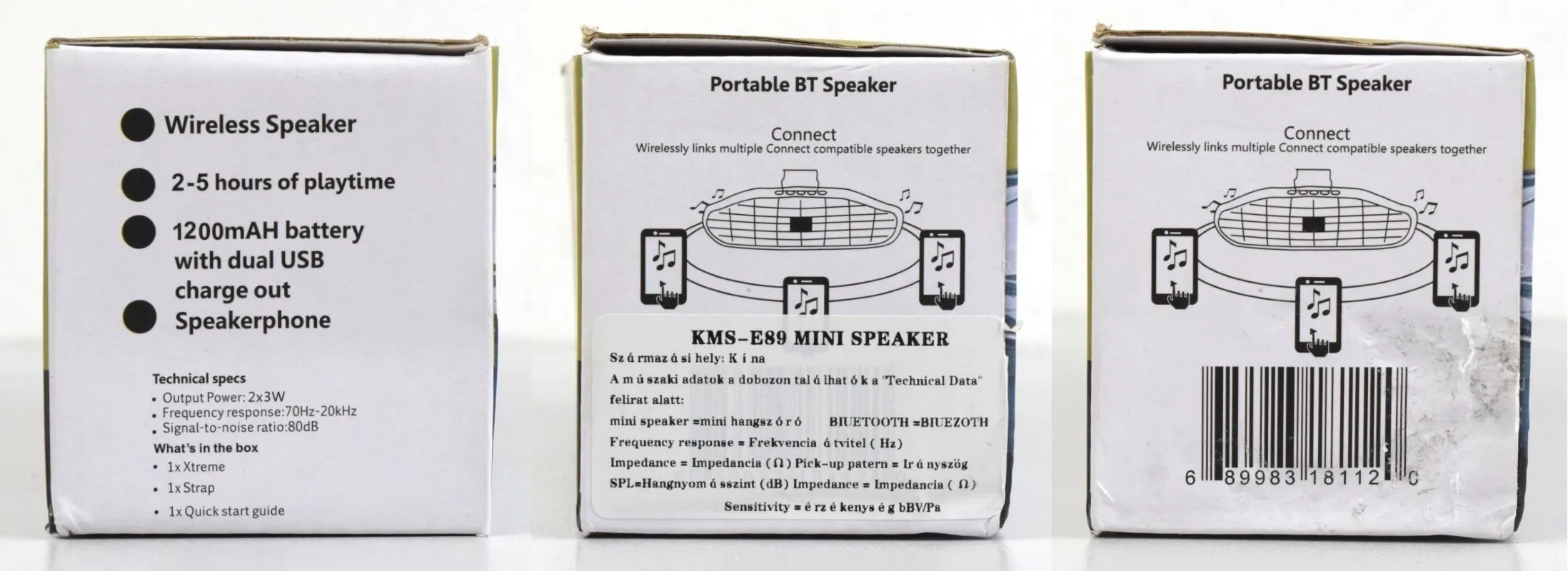 Difuzor wireless cu carcasă din plastic și baterie reîncărcabilă integrată.