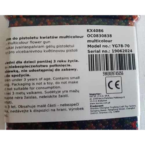 Mărgele de apă multicolore, care cresc atunci c&acirc;nd sunt scufundate &icirc;n apă, destinate utilizării ca gloanțe &icirc;ntr-un pistol.