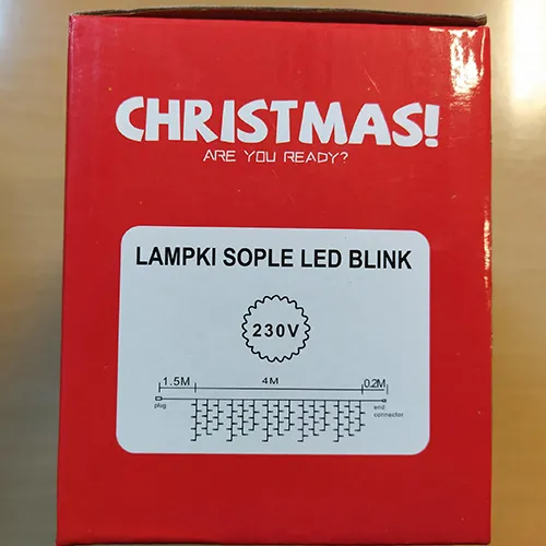 Lanț de iluminat extensibil &icirc;n stil icicle cu 80 de lumini LED pe un șir cu funcție de clipire.