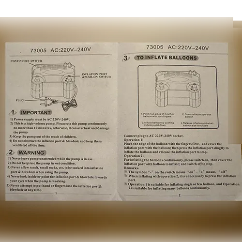 Pompă cu balon electric.