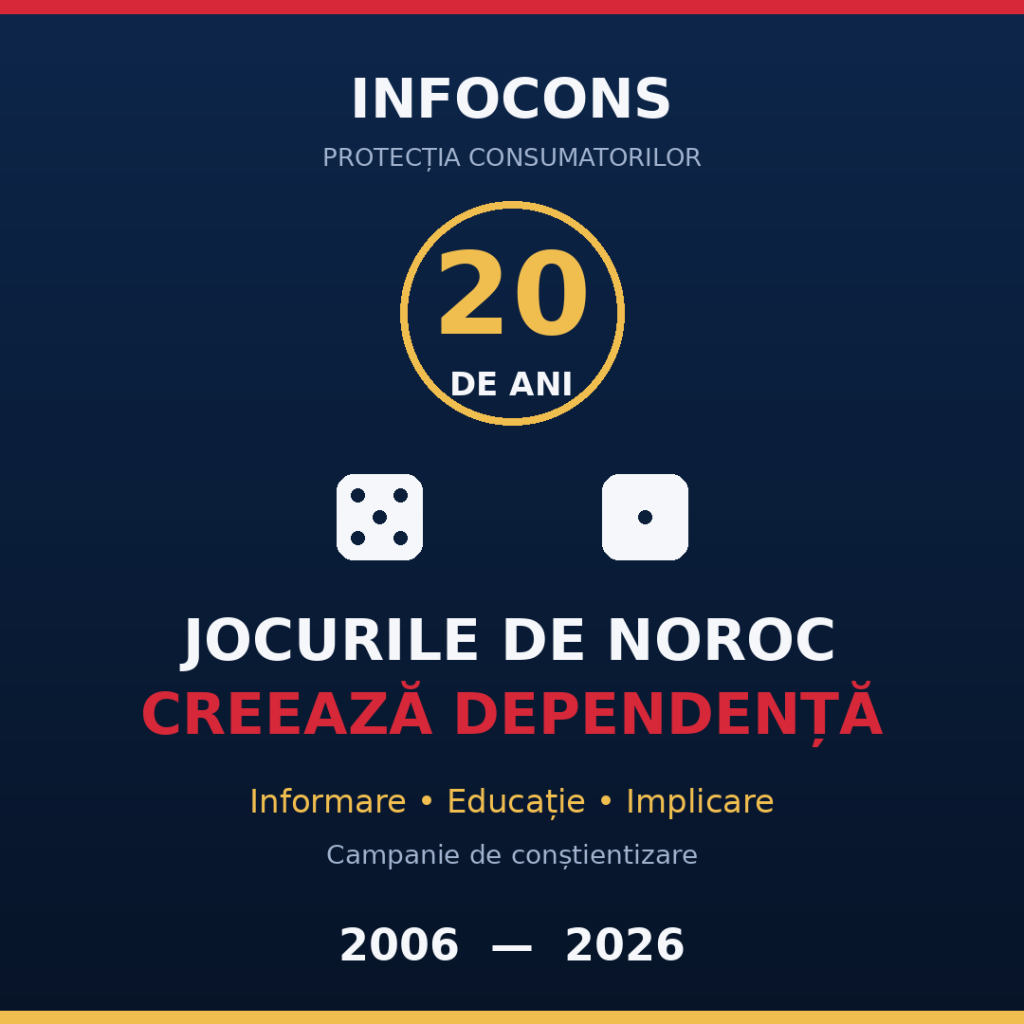 20 de ani de &bdquo;Nu&rdquo; spus dependenței povestea campaniei InfoCons care a avertizat o țară &icirc;ntreagă că jocurile de noroc pot crea dependen