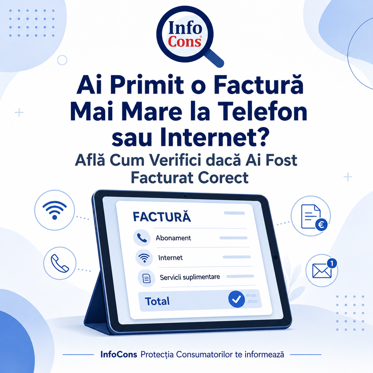 Ai Primit o Factură Mai Mare la Telefon sau Internet Află Cum Verifici dacă Ai Fost Facturat Corect – InfoCons Protecția Consumatorilor te informează