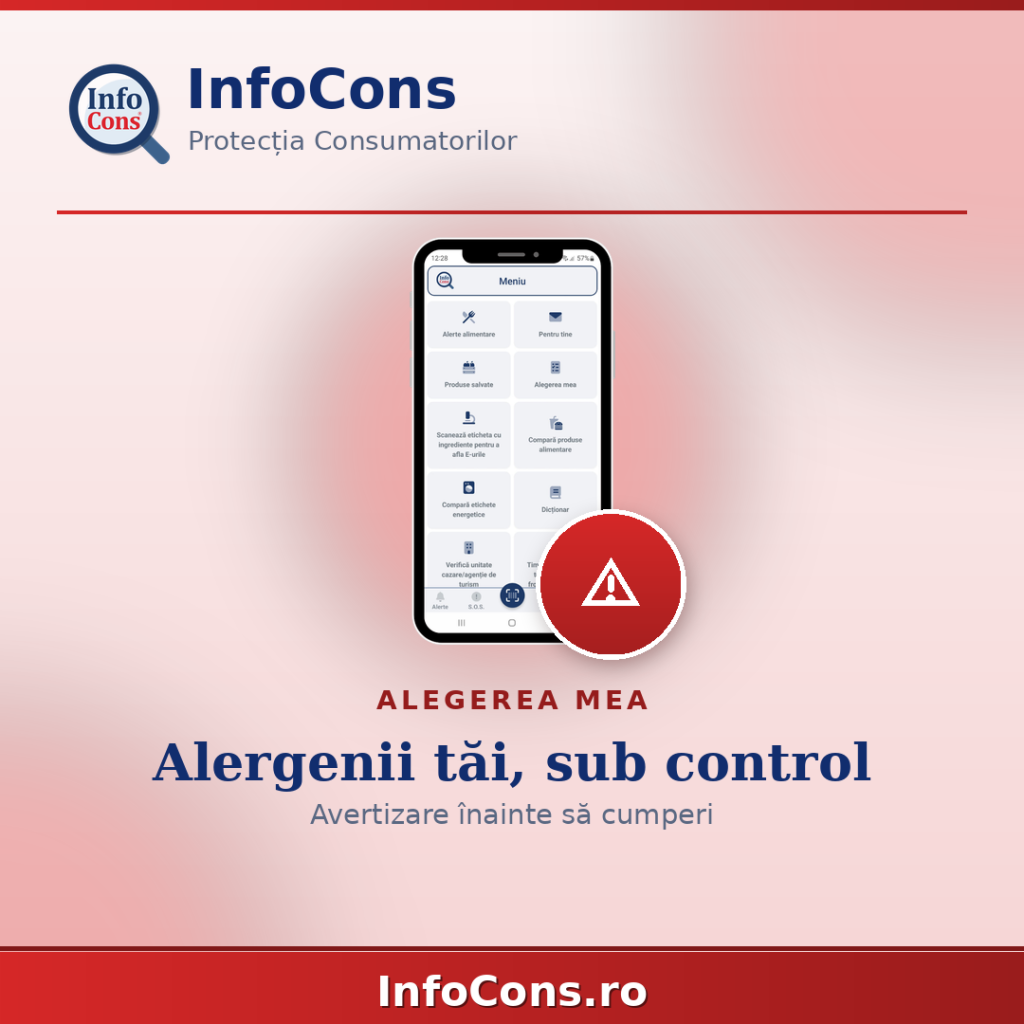 Alegerea mea - marchează alergenii pe care vrei să-i eviți - Aplicația InfoCons