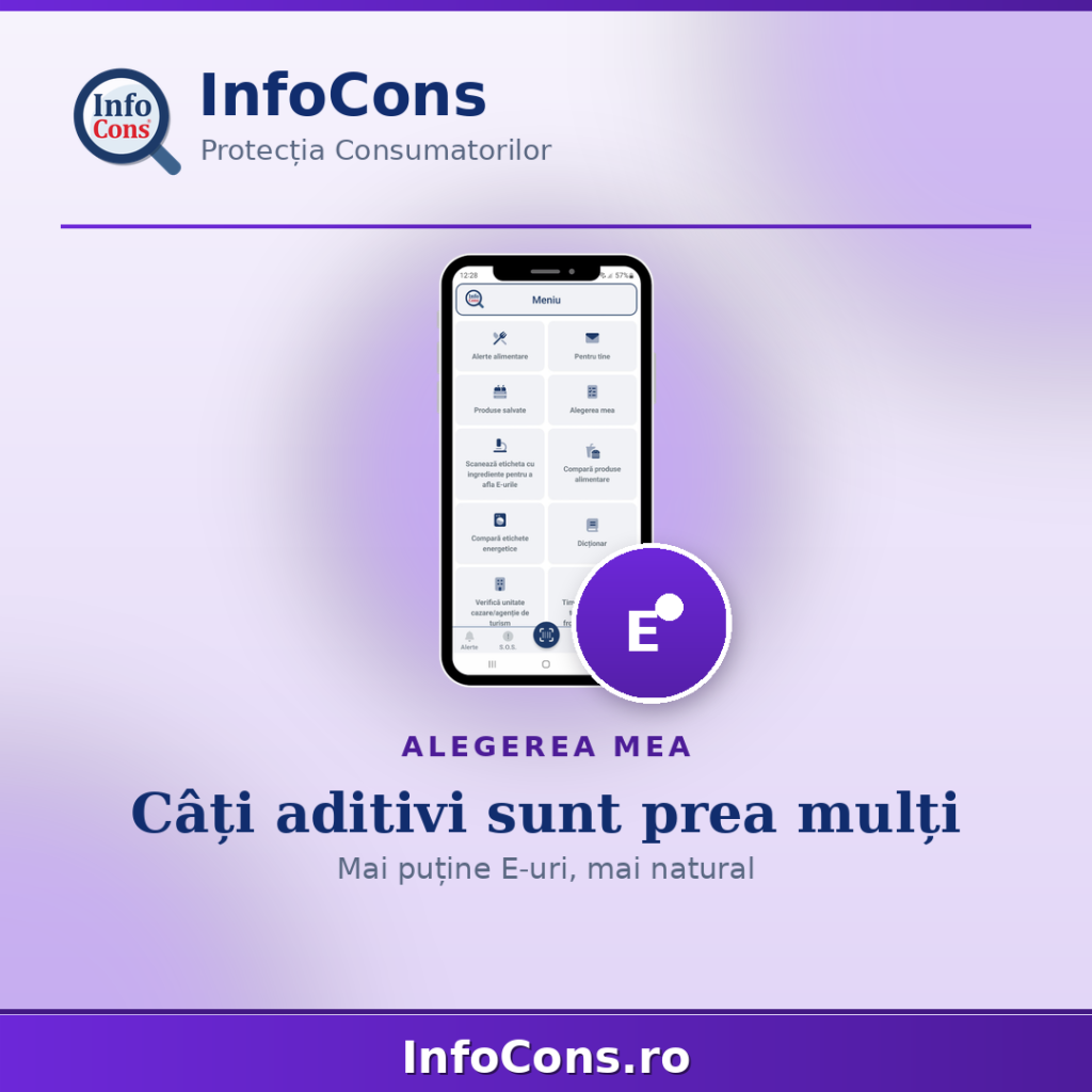 Alegerea mea - stabilește numărul maxim de aditivi acceptat - Aplicația InfoCons