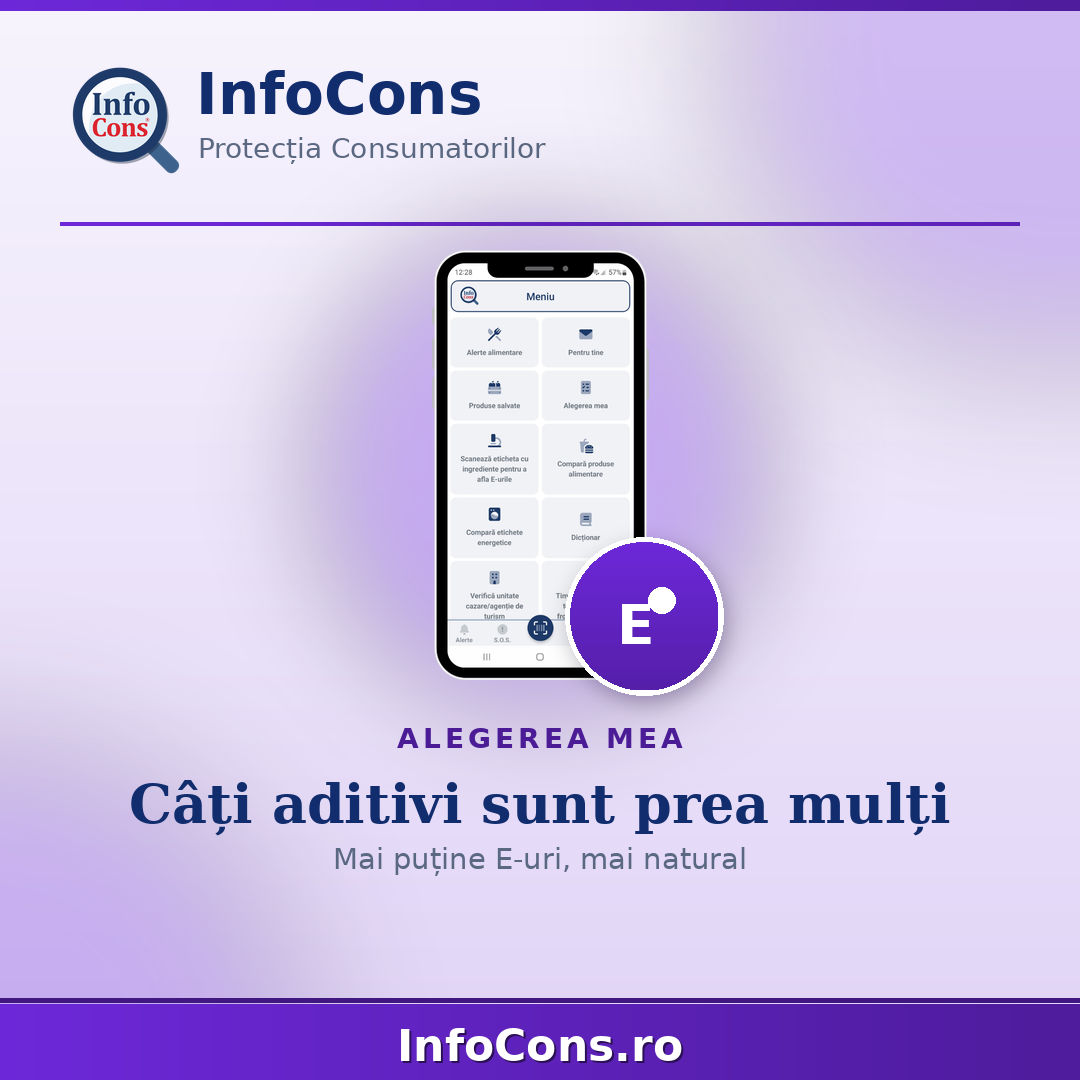 Alegerea mea - stabilește numărul maxim de aditivi acceptat - Aplicația InfoCons