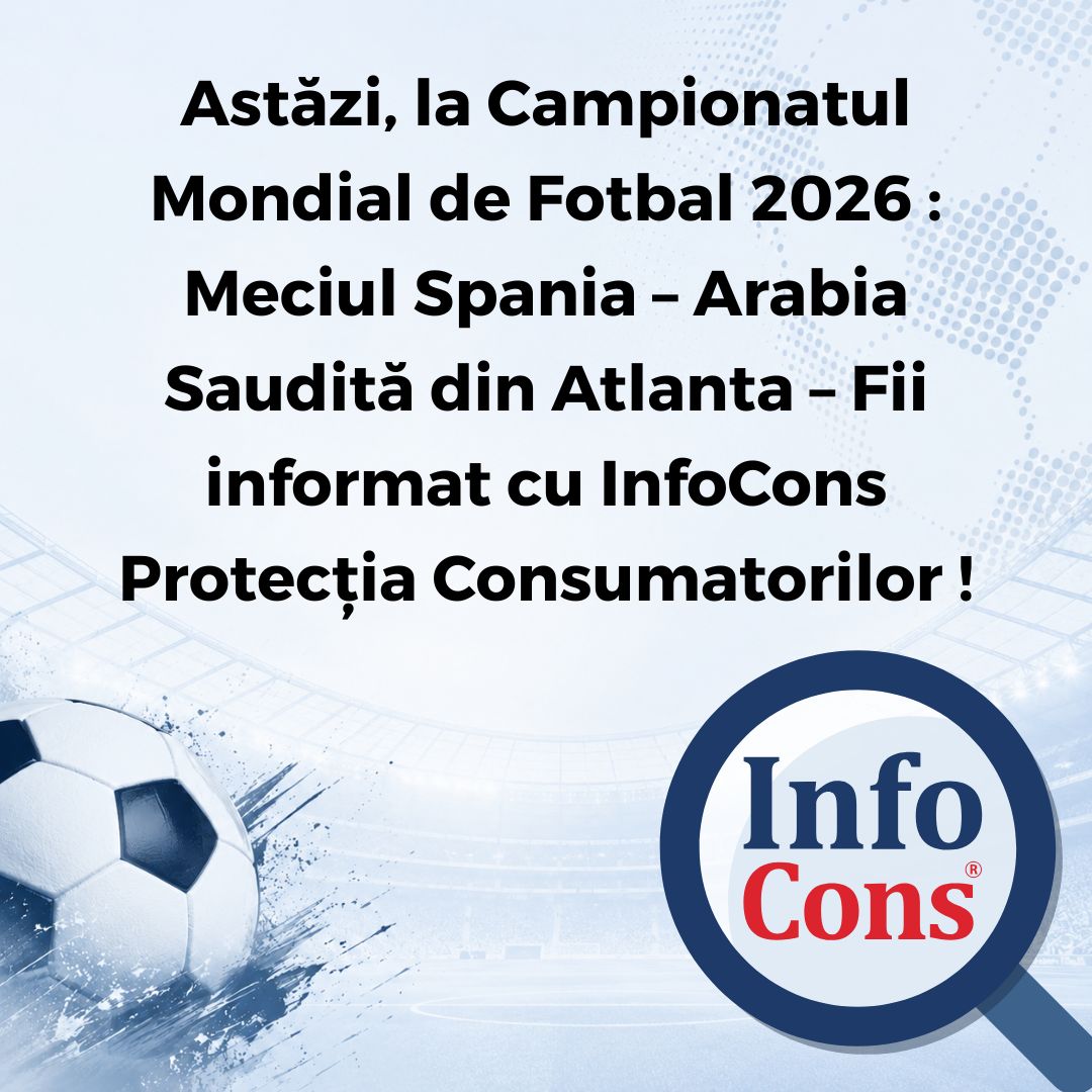 Astăzi, la Campionatul Mondial de Fotbal 2026 : Meciul Spania – Arabia Saudită din Atlanta – Fii informat cu InfoCons Protecția Consumatorilor !