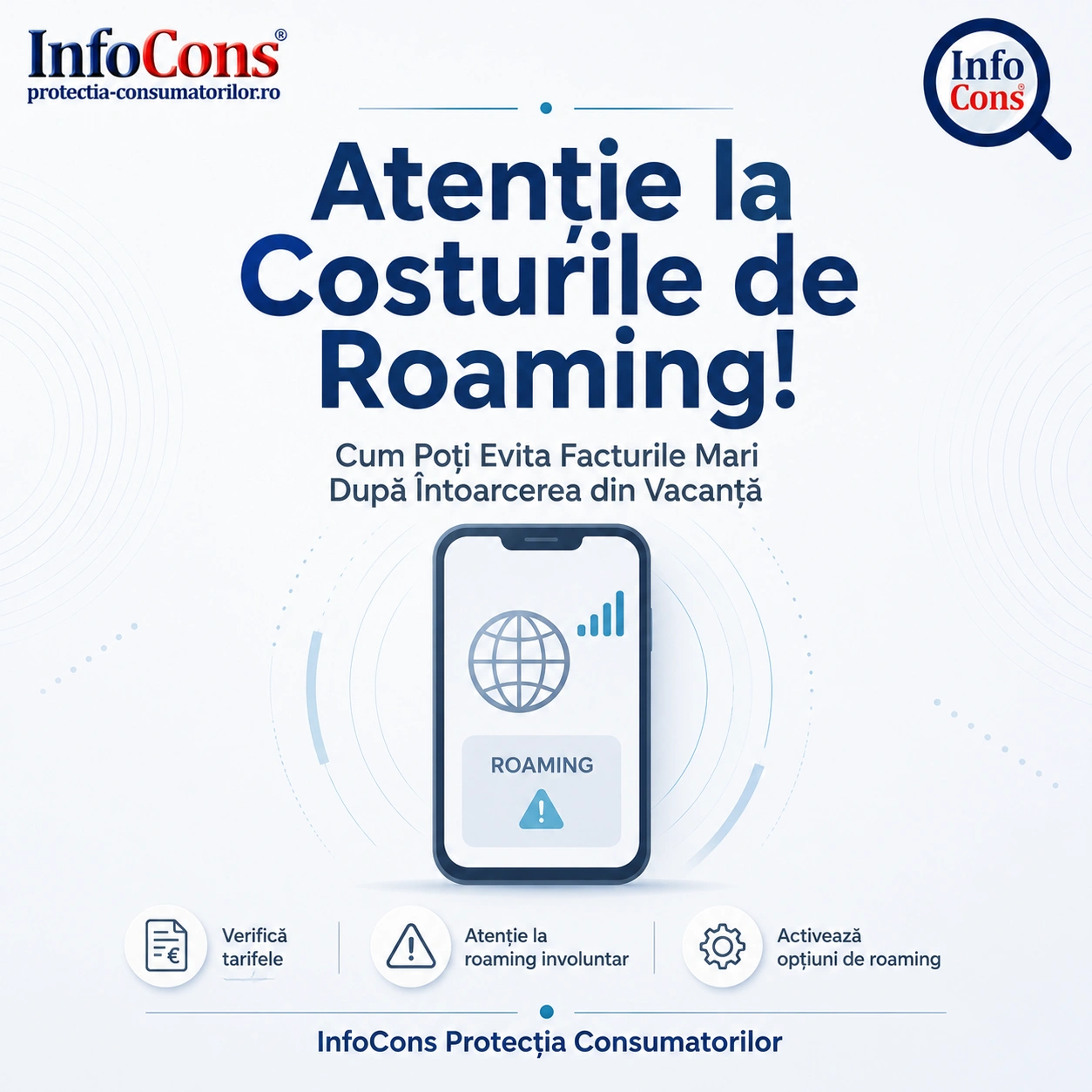 Atenție la Costurile de Roaming ! Cum Poți Evita Facturile Mari După Întoarcerea din Vacanță – InfoCons Protecția Consumatorilor te informează !