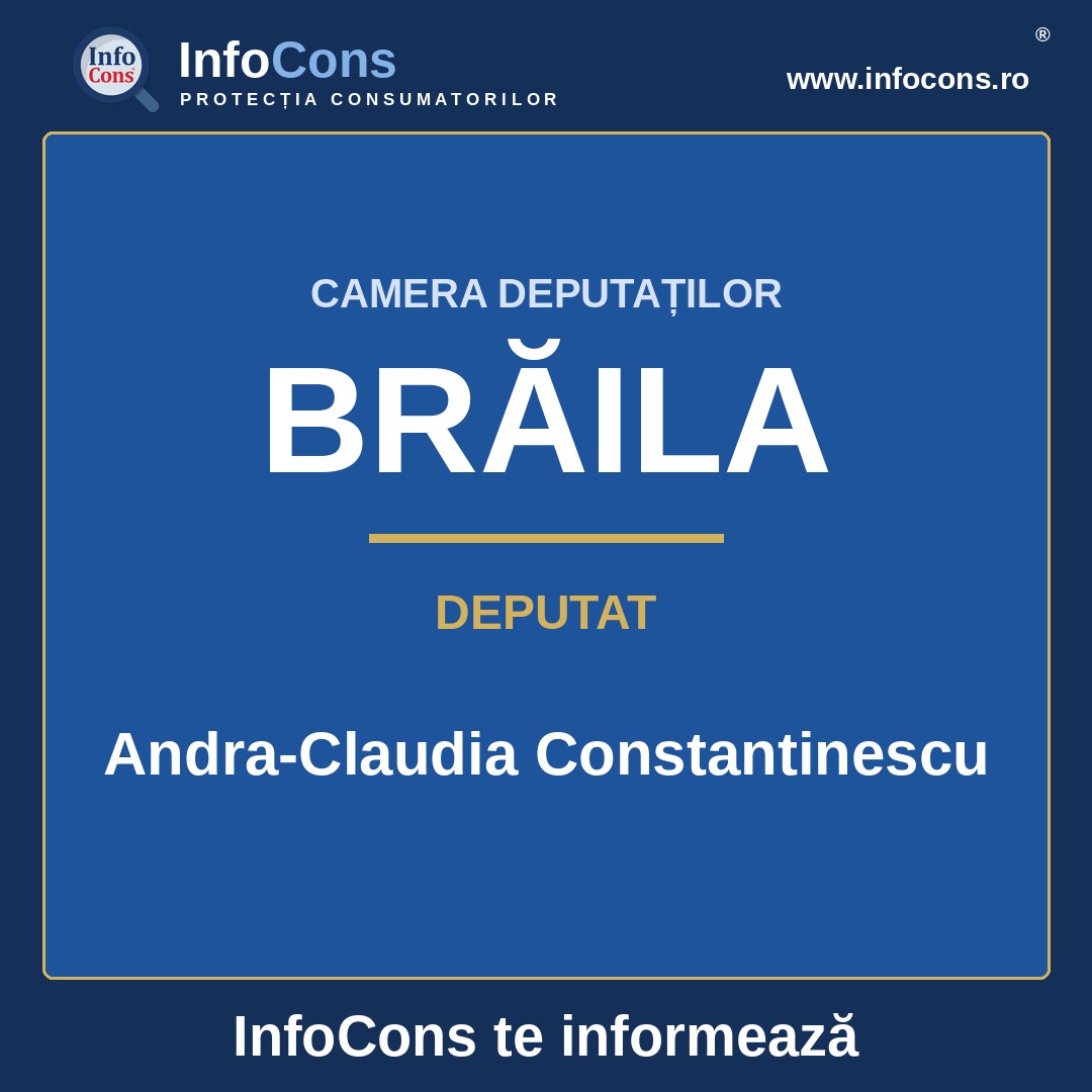 Camera Deputaților și deputata Andra-Claudia Constantinescu &ndash; InfoCons te informează