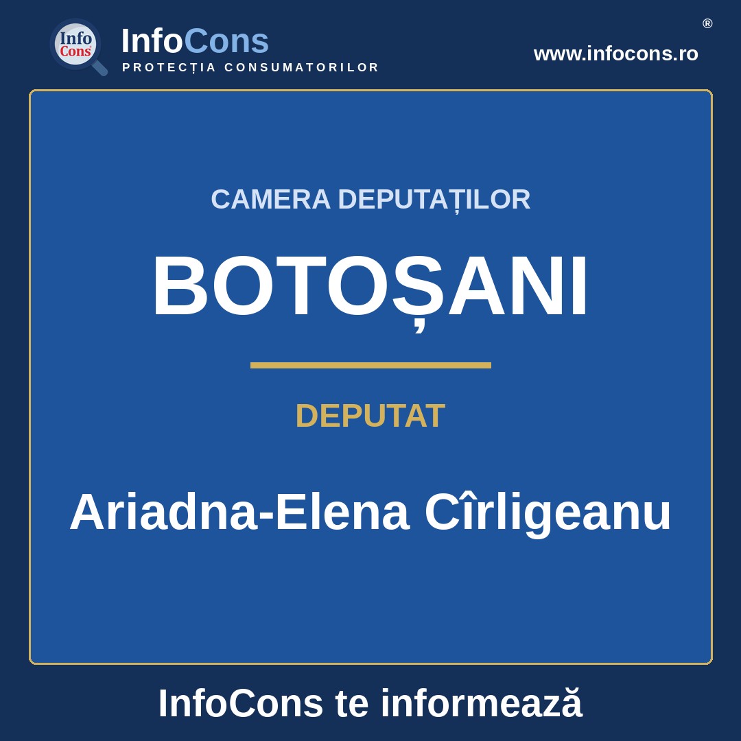 Camera Deputaților și deputata Ariadna-Elena C&icirc;rligeanu &ndash; InfoCons te informează