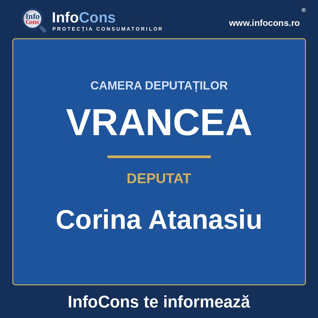 Camera Deputaților și deputata Corina Atanasiu &ndash; InfoCons te informează