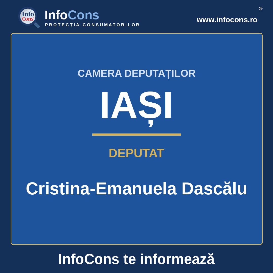 Camera Deputaților și deputata Cristina-Emanuela Dascălu &ndash; InfoCons te informează