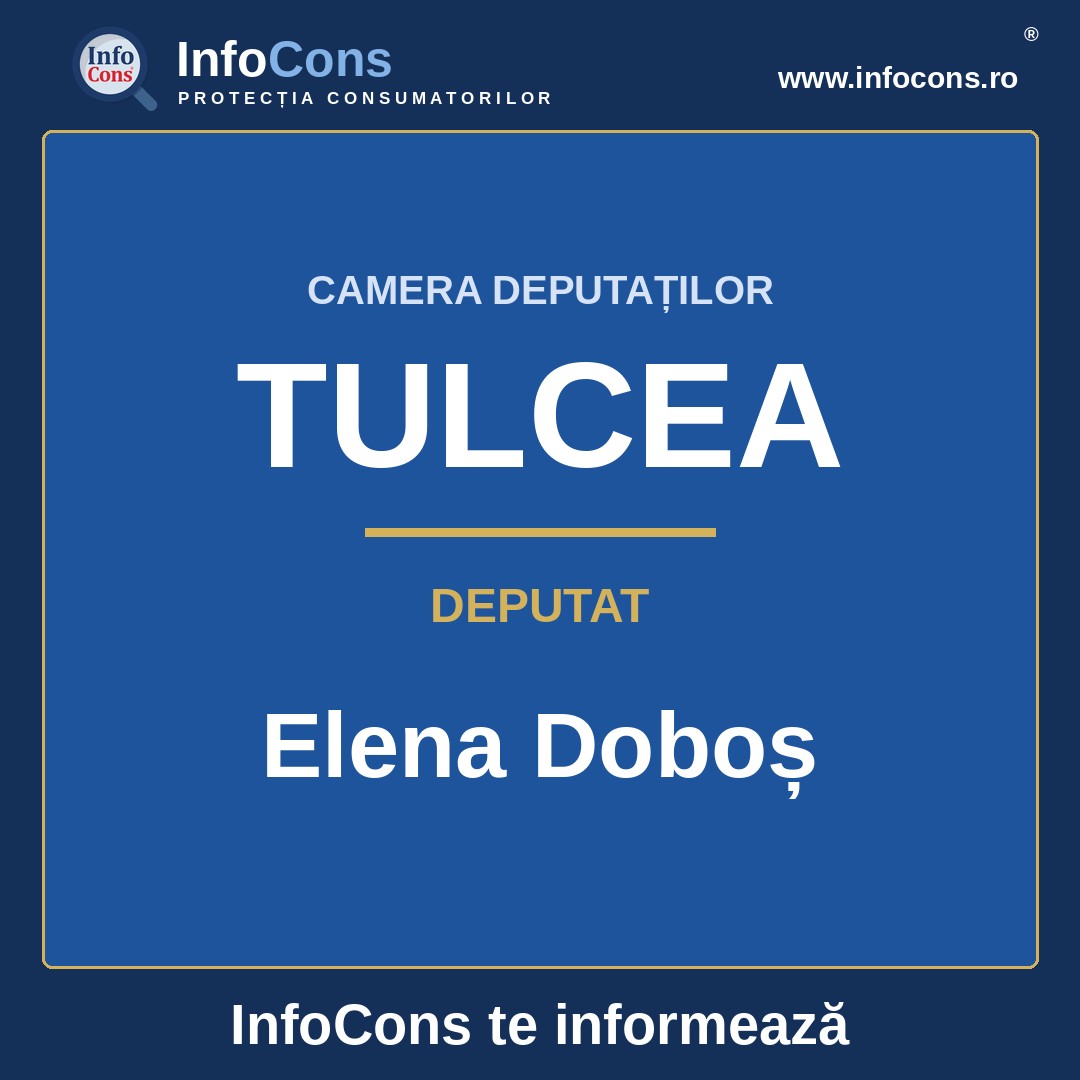 Camera Deputaților și deputata Elena Doboș – InfoCons te informează