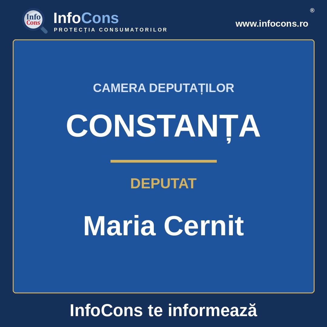 Camera Deputaților și deputata Maria Cernit – InfoCons te informează