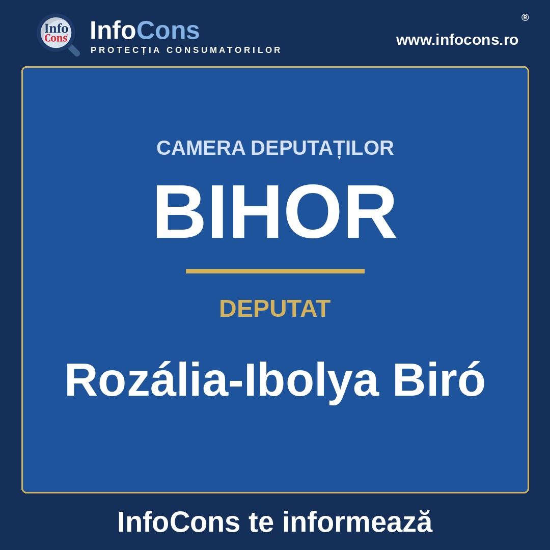 Camera Deputaților și deputata Rozália-Ibolya Biró – InfoCons te informează