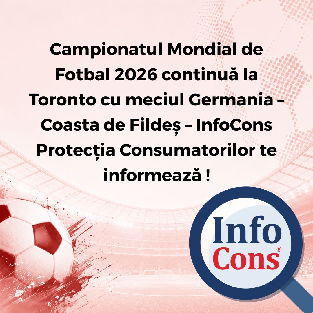 Campionatul Mondial de Fotbal 2026 continuă la Toronto cu meciul Germania – Coasta de Fildeș – InfoCons Protecția Consumatorilor te informează !