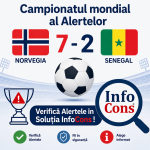 Campionatul mondial al Alertelor ! Norvegia - Senegal – Scor 7 – 2 ! Verifică Alertele în Soluția InfoCons !