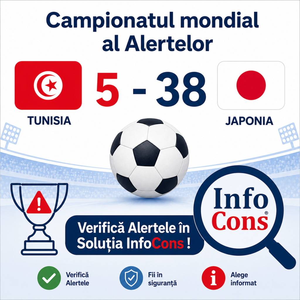 Campionatul mondial al Alertelor Tunisia - Japonia - Scor 5 - 38 ! Verifică Alertele în Soluția InfoCons !
