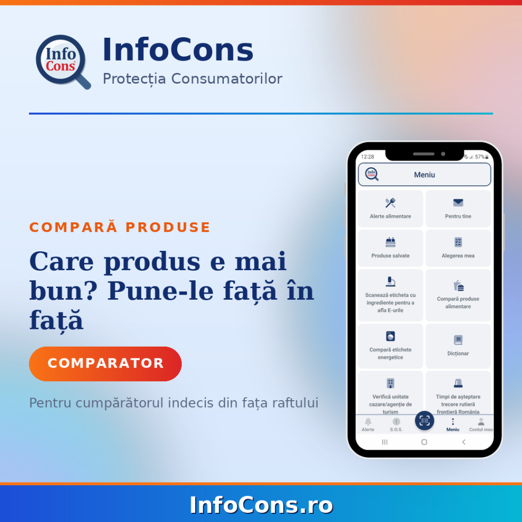 Care produs e mai bun Pune-le față &icirc;n față cu Comparatorul - Aplicația InfoCons