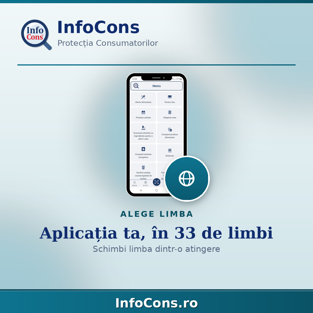 Contul meu - alege limba din 33 disponibile și aplicația îți vorbește pe limba ta - Aplicația InfoCons